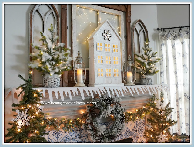 Winter -Fireplace -Mantel-Cottage-Farmhouse-DIY- Design-From My Front Porch To Yours