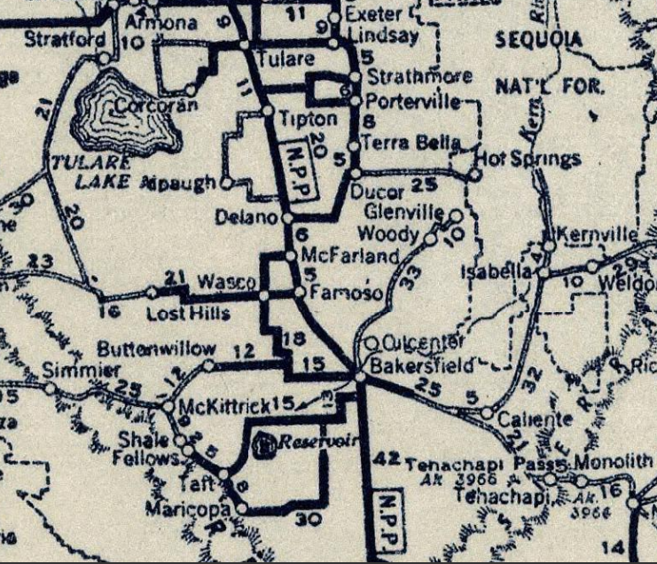 Former US Route 99 in Earlimart and Pixley