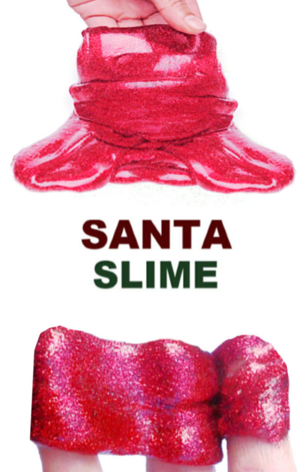 Make super sparkly slime that smells just like Christmas!  My kids loved making Santa slime farts. #santaclaus #santa #santaslime #santaslimerecipe #santacrafts #santaart #santaactivitiespreschool #christmasslime #christmasslimeforkids #holidayslime #growingajeweledrose #activitiesforkids