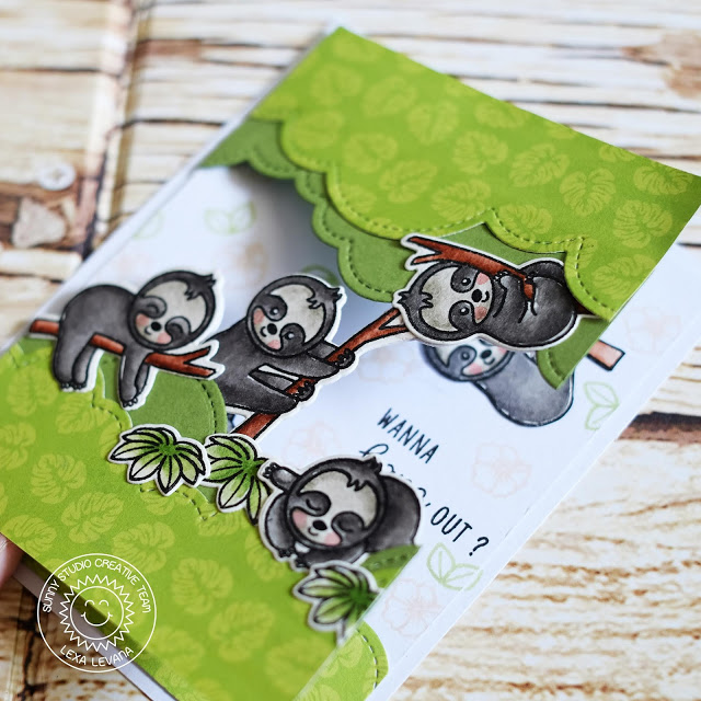 Sunny Studio Stamps: Silly Sloths How's It Hanging Wanna Hang Out Punny Cards by Rachel Alvarado and Lexa Levana