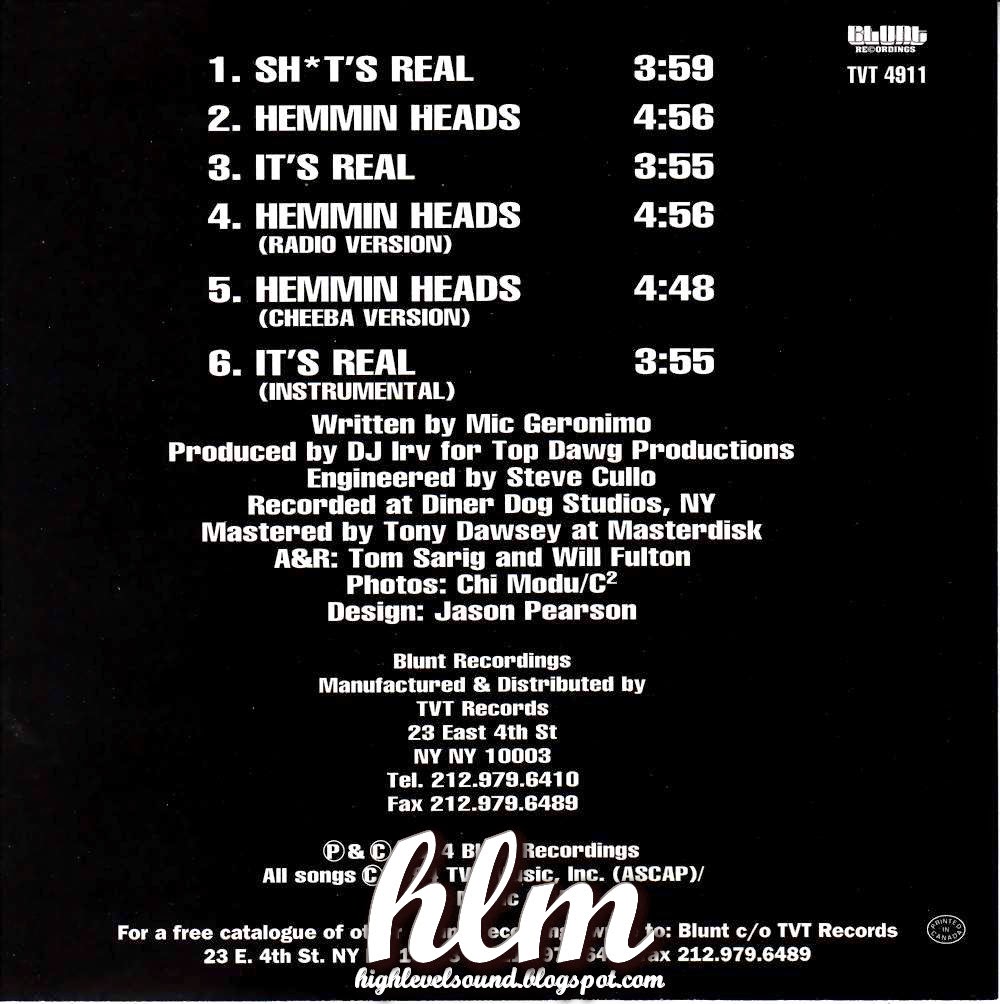 highest level of music Mic Geronimo Its Real(CDM)1994hlm