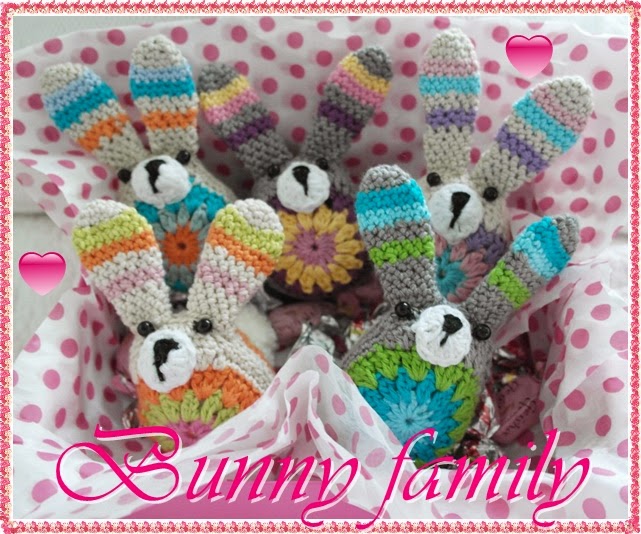 .: Crochet Bunny family - virkad kanin familj