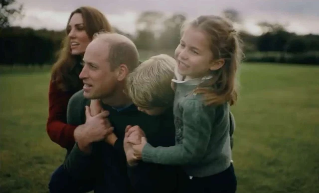 Kate Middleton wore a defence jacket by Barbour, and a maroon jumper by Boden. Prince George, Princess Charlotte and Prince Louis