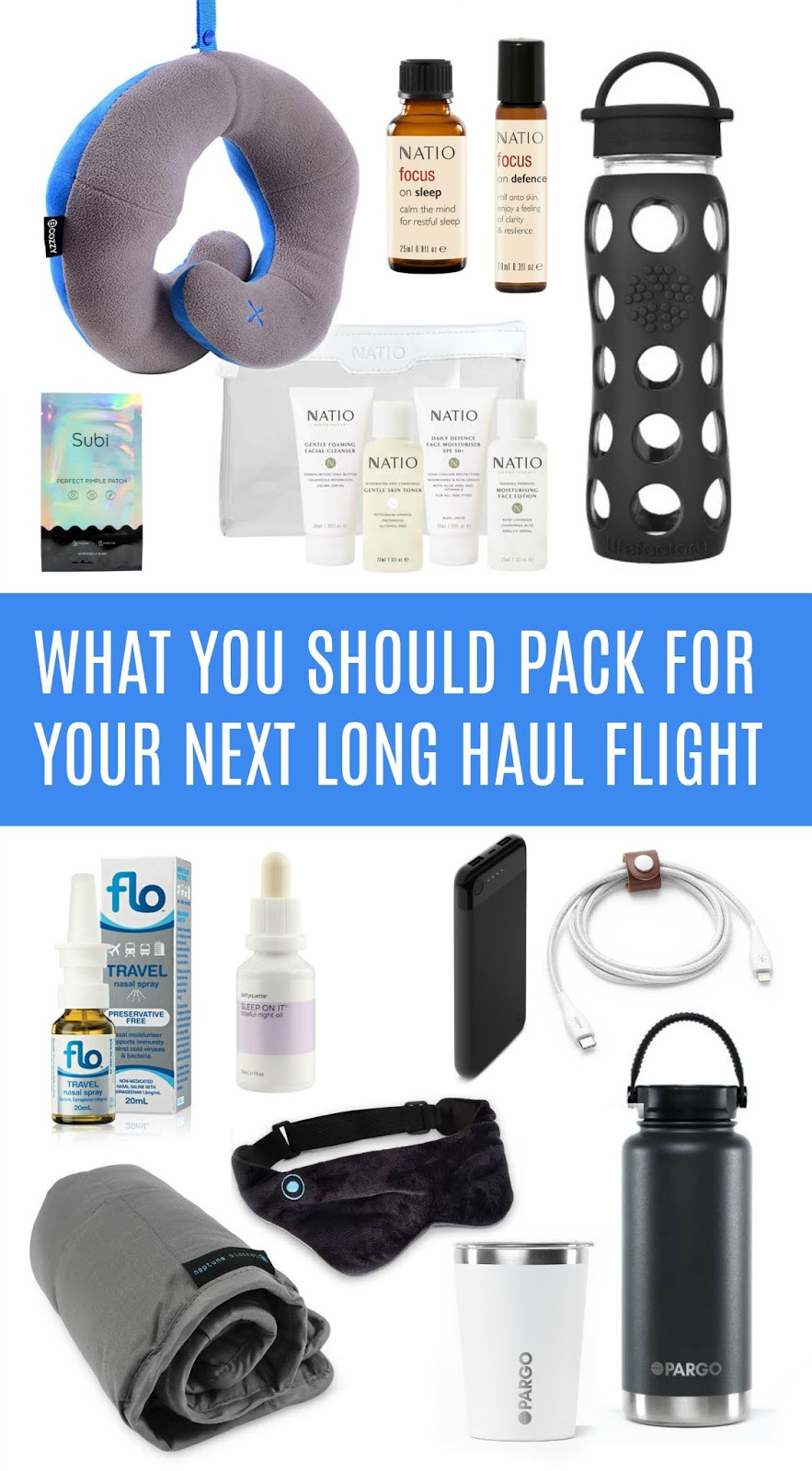 My Favorite Travel Accessories for Long-Haul Flights - Let's Be Merry