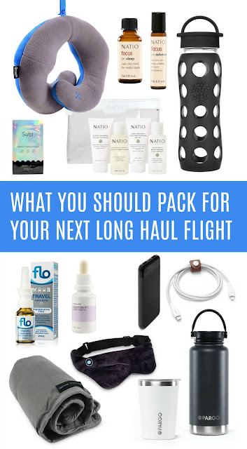 The Best Travel Products for a Long Haul International Flight - Travel Essentials and Must Haves, Gift Guide for People Who Like to Travel, What to take on a long haul flight, how to sleep on an international flight, how to sleep on a plane.