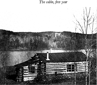 Robert and Kathrene Pinkerton's cabin, eight miles from Akitokan, in its first year 