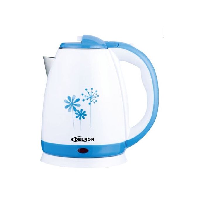White/Blue DK-002 Electric Kettle - 1.8 Liters (3pin plug) by  Delron 