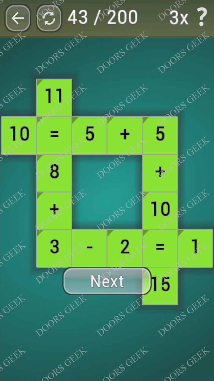 Math Games [Beginner] Level 43 ~ Doors Geek