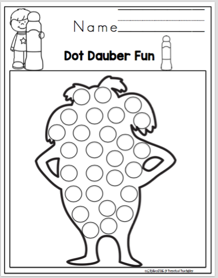 Read Across America Dot Dauber & Picture Tracing ~ Preschool Printables
