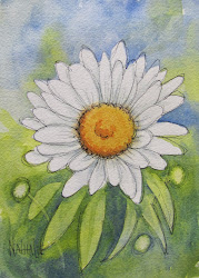 daisy watercolor daisies paintings class today painting single flowers kendal yellow dream dasy ourboox worshipping god watercolors splatters getdrawings nathalie