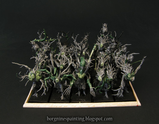 20-model strong unit of unpainted, converted Sylvaneth Dryads miniatures.