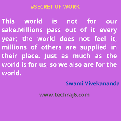 secret of work quotes by Swami Vivekananda