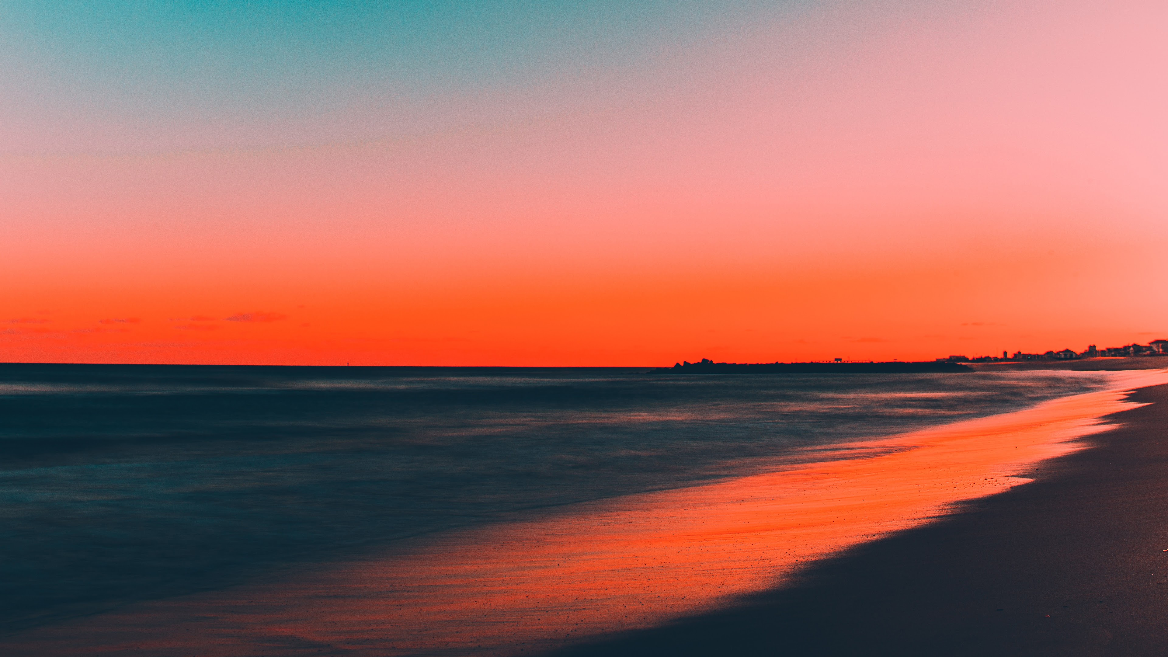 Sunset, Beach, Sea, Horizon, Scenery, 8K, #165 Wallpaper PC Desktop