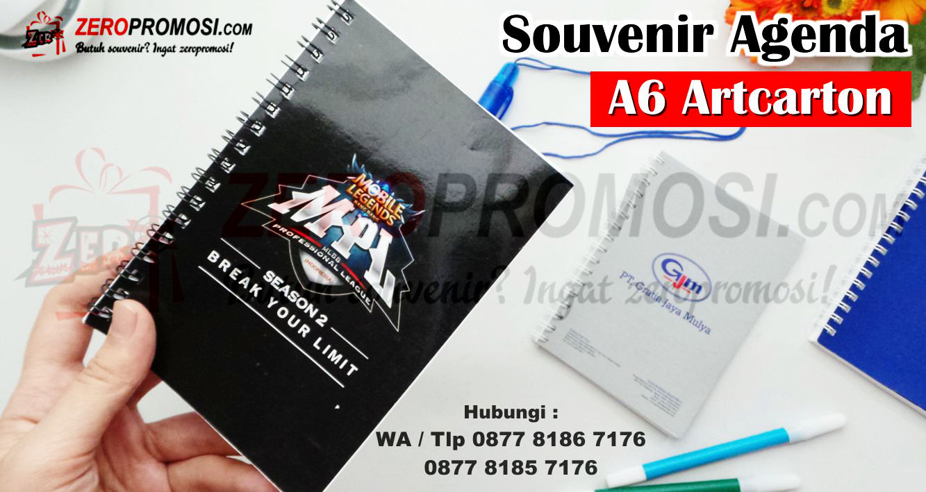 Souvenir Promosi Buku Agenda Ukuran A6 Cover Artcarton Custom Murah
