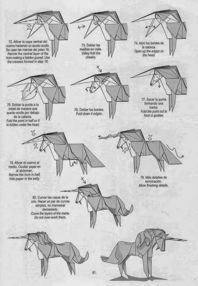 Origami Unicorn instructions ideas art and craft projects