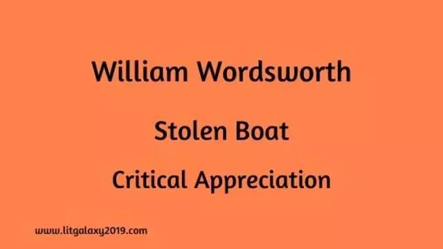Stolen Boat - Critical Appreciation