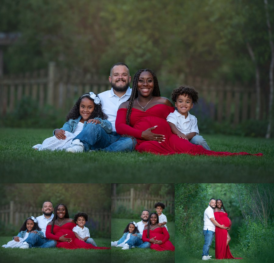 Beautiful Black African American Maternity Pregnancy session outdoors 