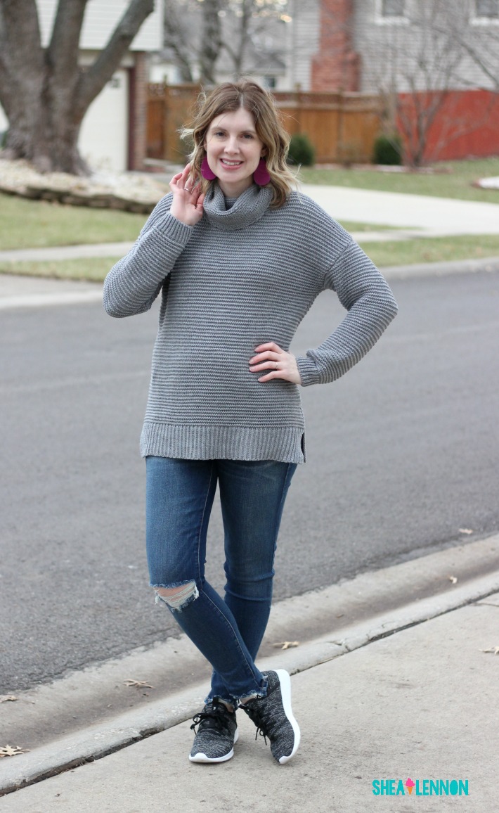 Casual fall winter outfit with turtleneck sweater | shealennon.com