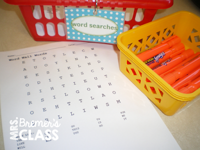 Sight word activities for literacy centers in Kindergarten