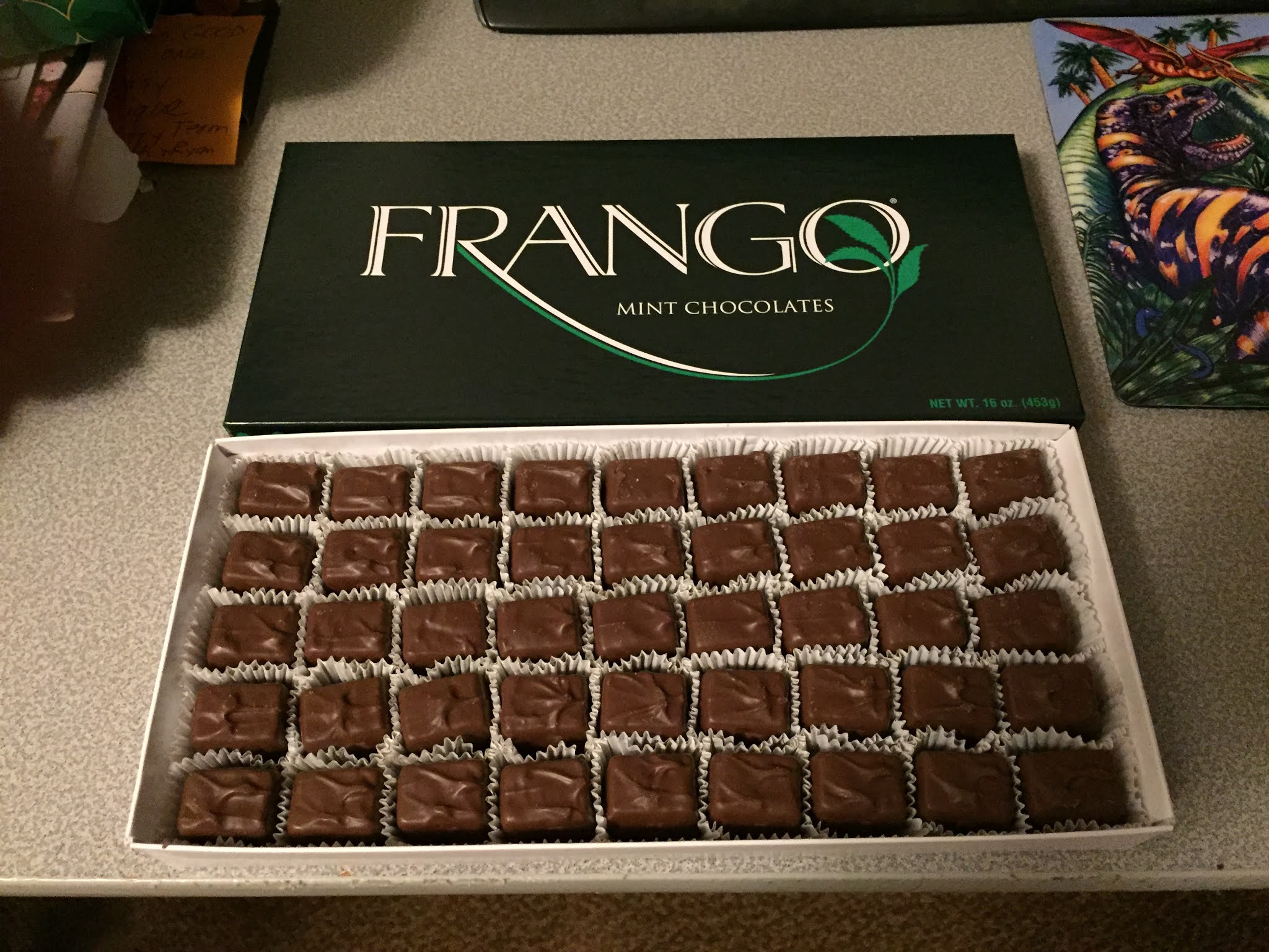 Ryans Good Eats Frango Chocolates 1 LB Holiday Wrapped Milk Mint Box