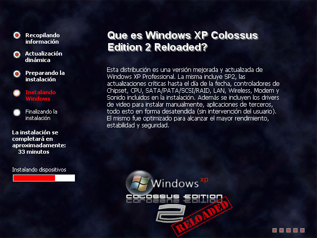Descargar Windows XP Colossus 2.0 Reloaded (ISO) Español