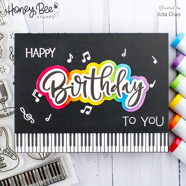 Simple Piano Cards for Honey Bee Stamps by ilovedoingallthingscrafty.com