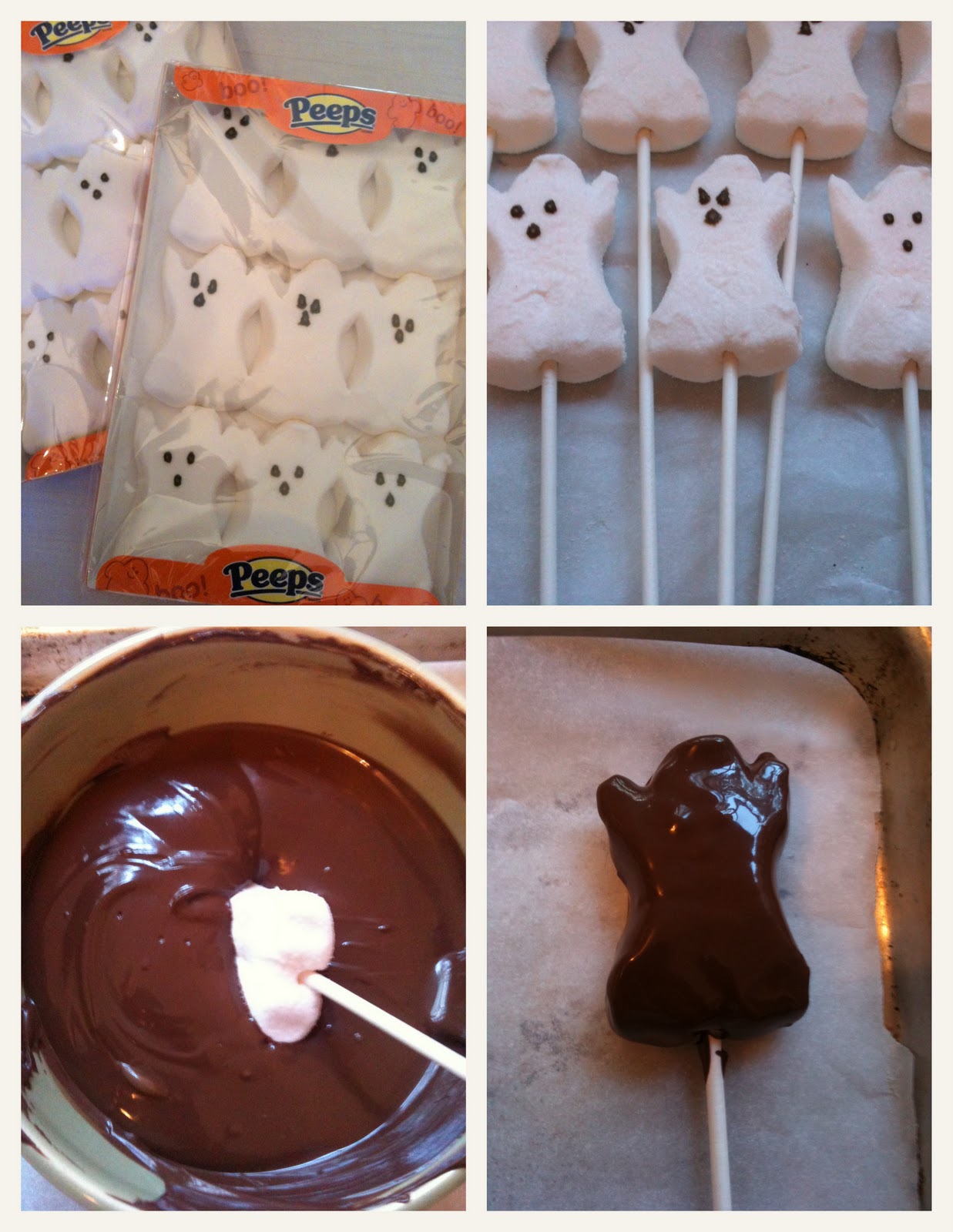 Easy Halloween Treat Chocolate Dipped Ghosts on a Stick!