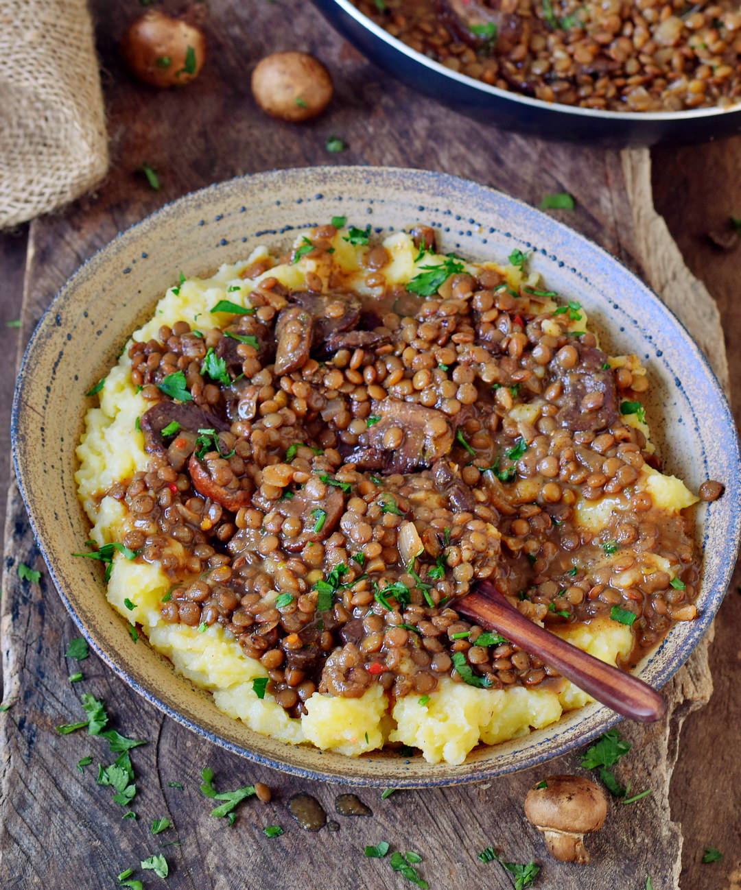 Easy lentil stew with mashed potatoes VARIOUS RECIPES MOM'S