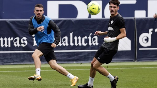 Málaga, último entrenamiento con la novedad de Christian Delgado