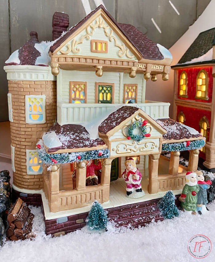 A Victorian Christmas Village Mantle Display Interior Frugalista