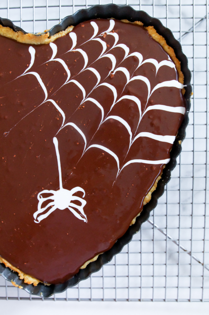 Chocolate Spiderweb Bakewell Tart