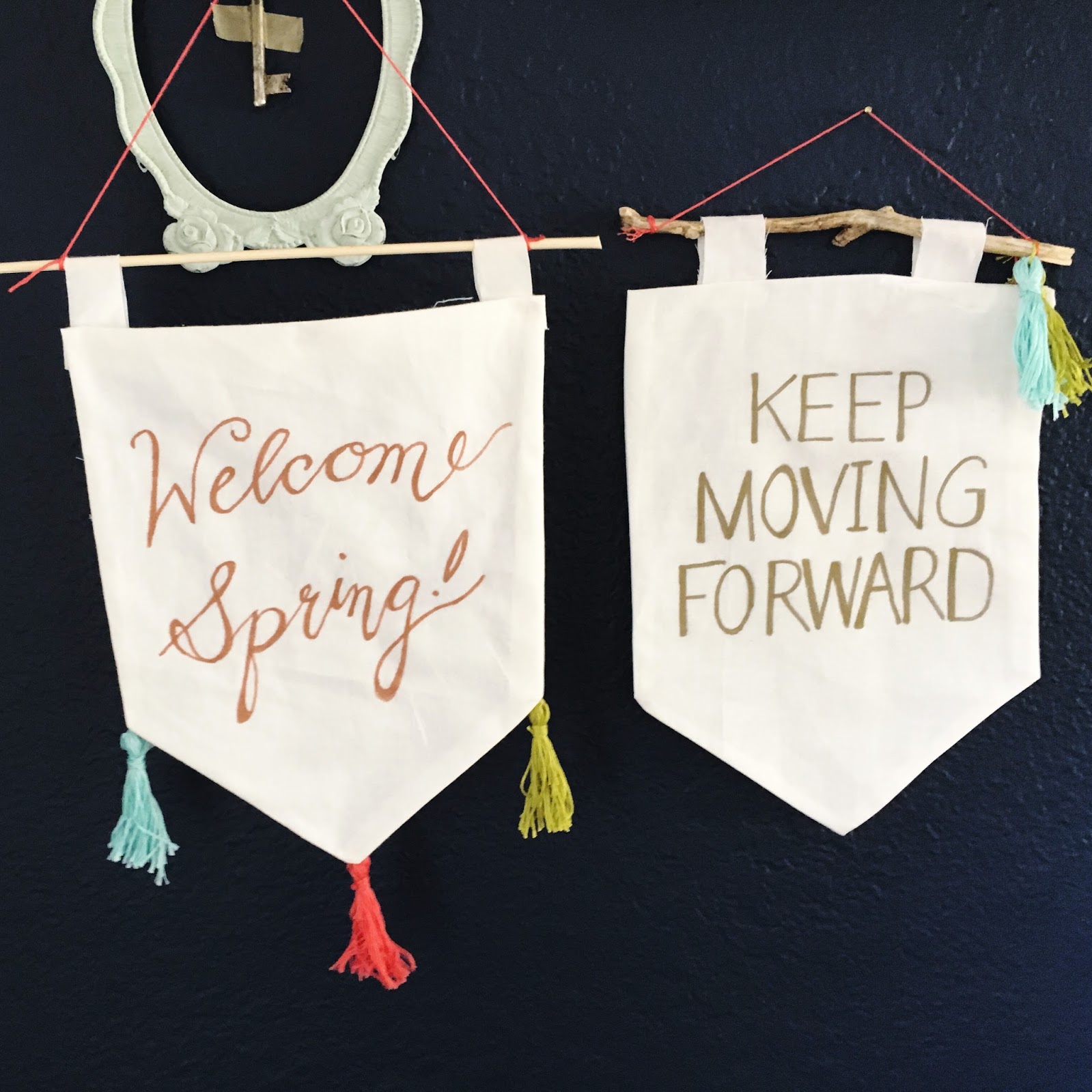 DIY Make Your Own Tasseled Fabric Banner Wall Hanging in An Afternoon