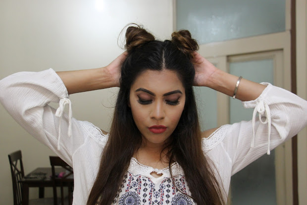 twin buns- heat 2 minute hairstyle