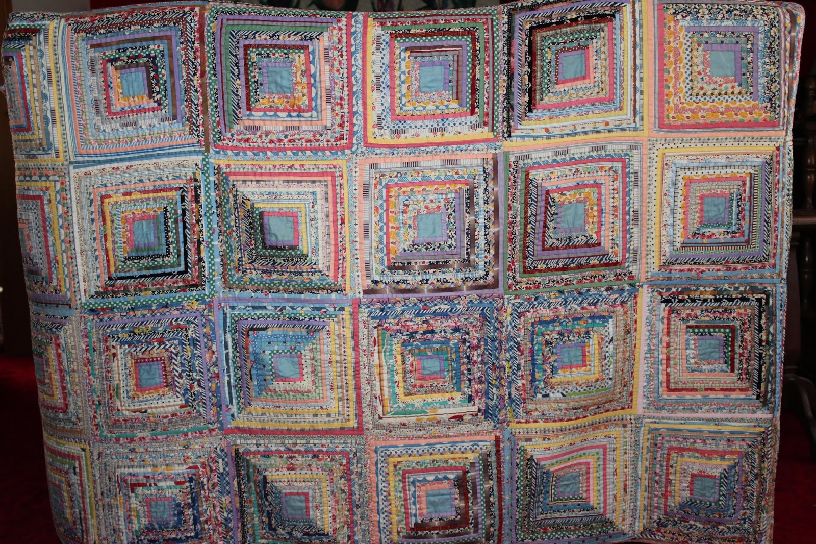 AlliKat Quilts Edith's Folded / Manx Log Cabin Quilt