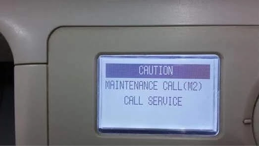 Konica Minolta Bizhub 164 Showing M2 Maintenance Call Corona Technical