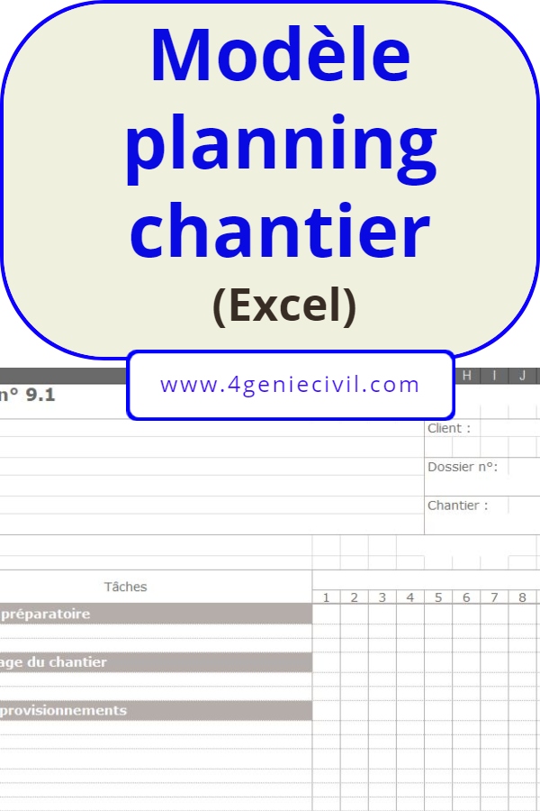 modèle planning chantier excel