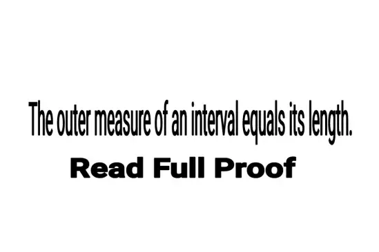 The outer measure of an interval equals its length.