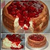 Homemade cherry cheesecake 