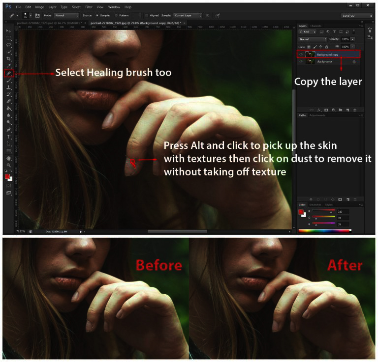 Uses of the Healing Brush Tool photography Guidelines