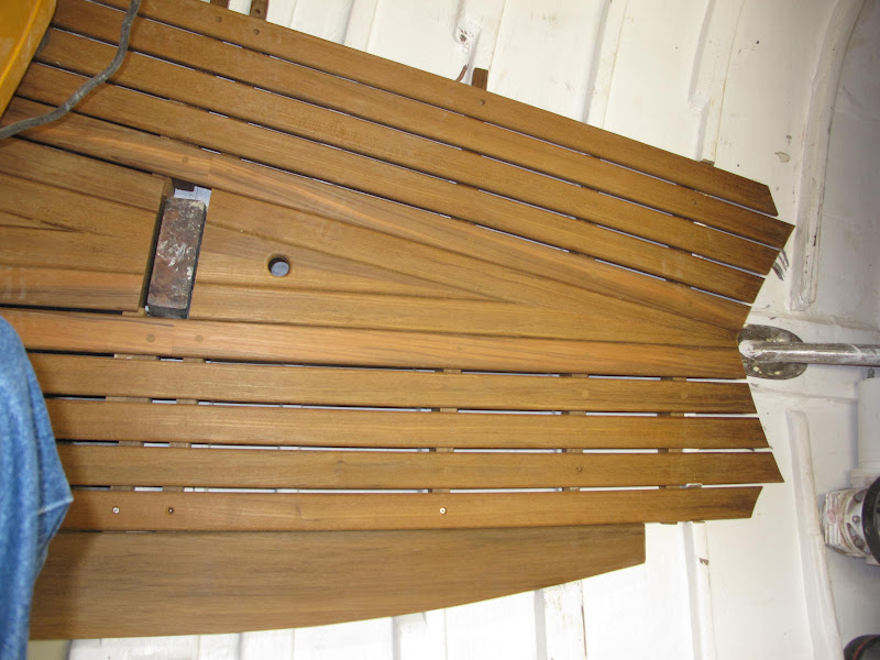 CKD Boats Roy Mc Bride A 1956 Dragon gets new teak cockpit floor grates