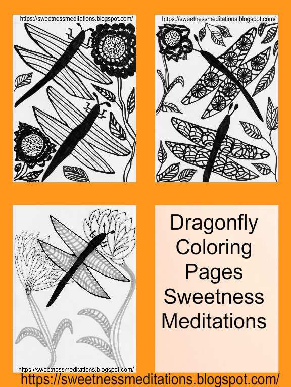 Sweetness Meditations: Coloring Pages of Dragonflies