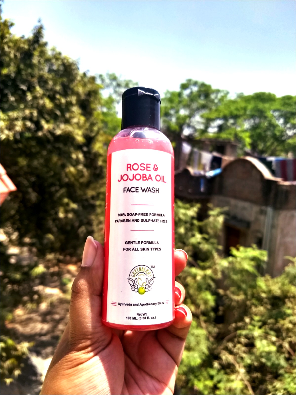GREENBERRY ORGANICS "ROSE & JOJOBA OIL FACE WASH" review