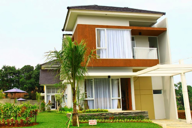 Model rumah minimalis 2 lantai tampak depan