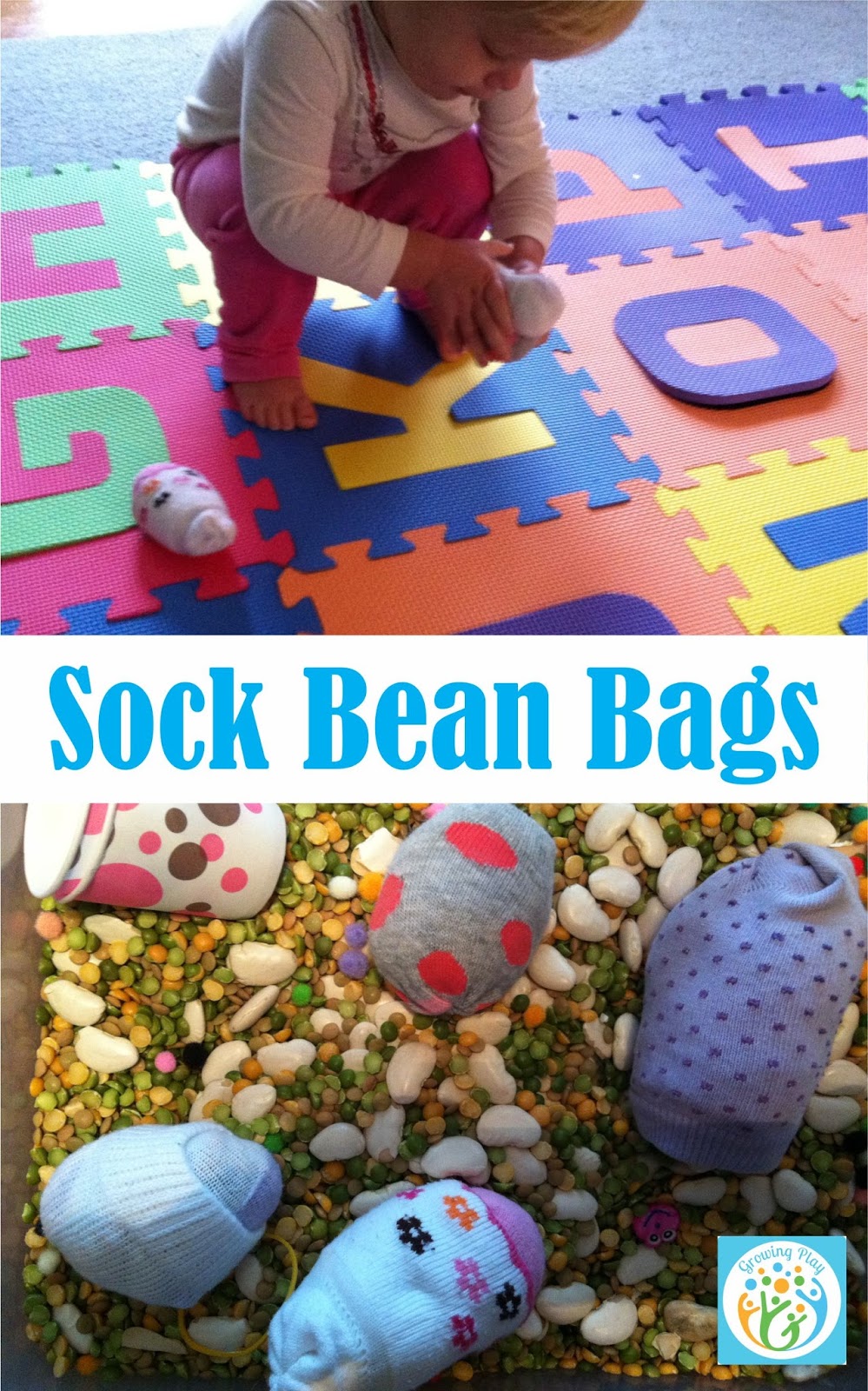 Growing Play Sock Bean Bags from the Sensory Box