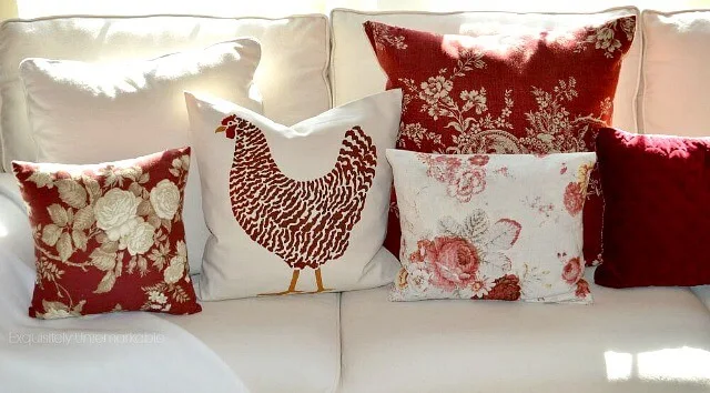 Stenciled Rooster Or Hen Pillows