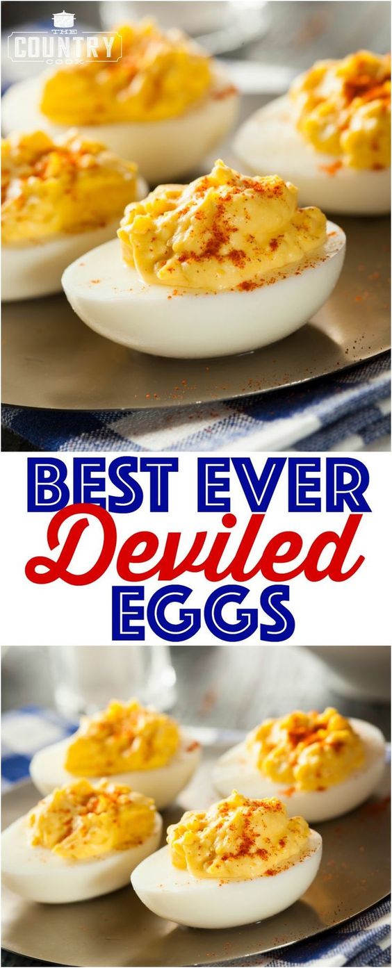 These are the best ever deviled eggs in my humble opinion. It's a must-make recipe at every gathering! They never last long!