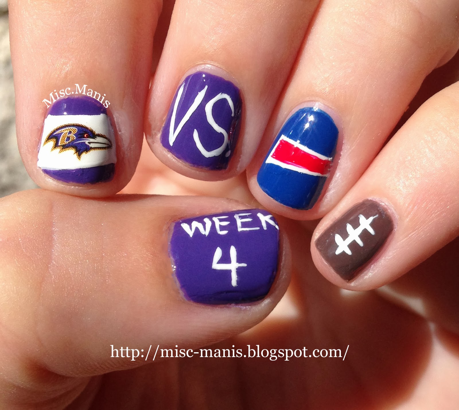 Miscellaneous Manicures: Baltimore Ravens Nails - Week 4 - Ravens vs ...
