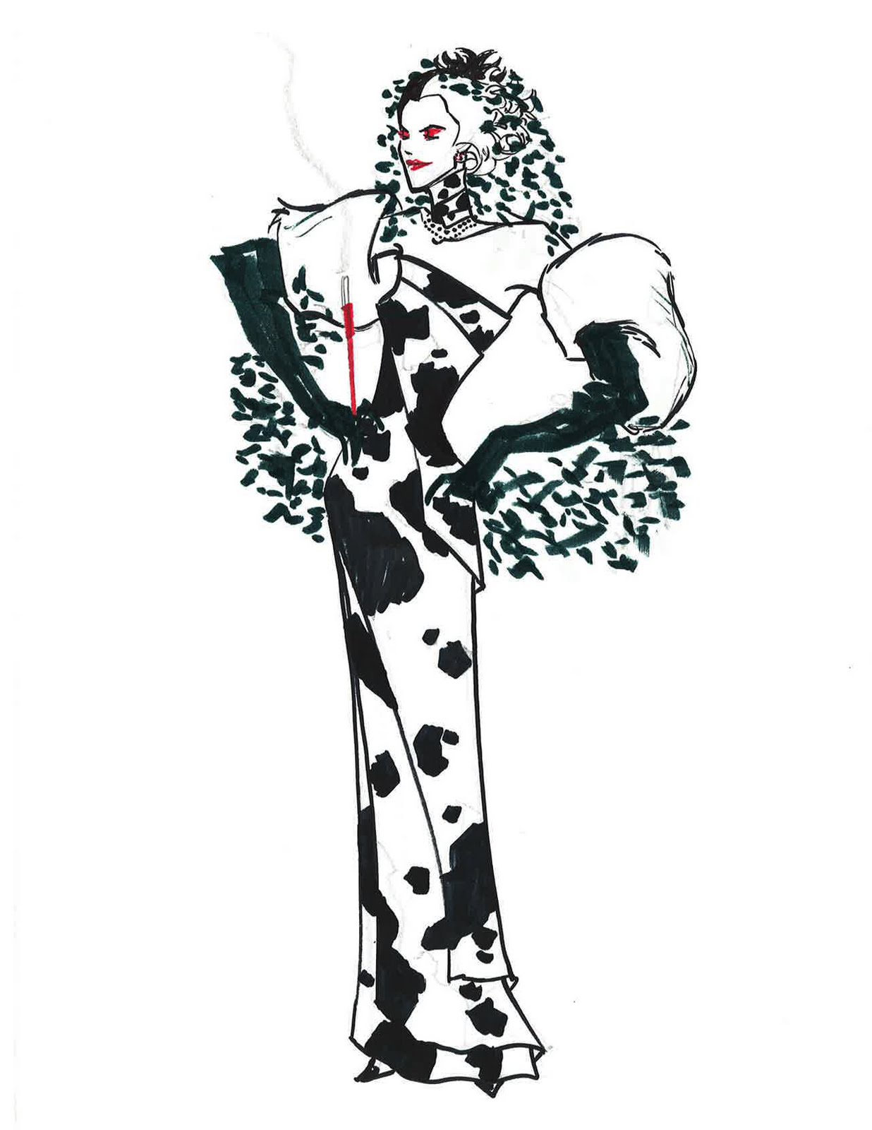 Эскизы платьев из круэллы