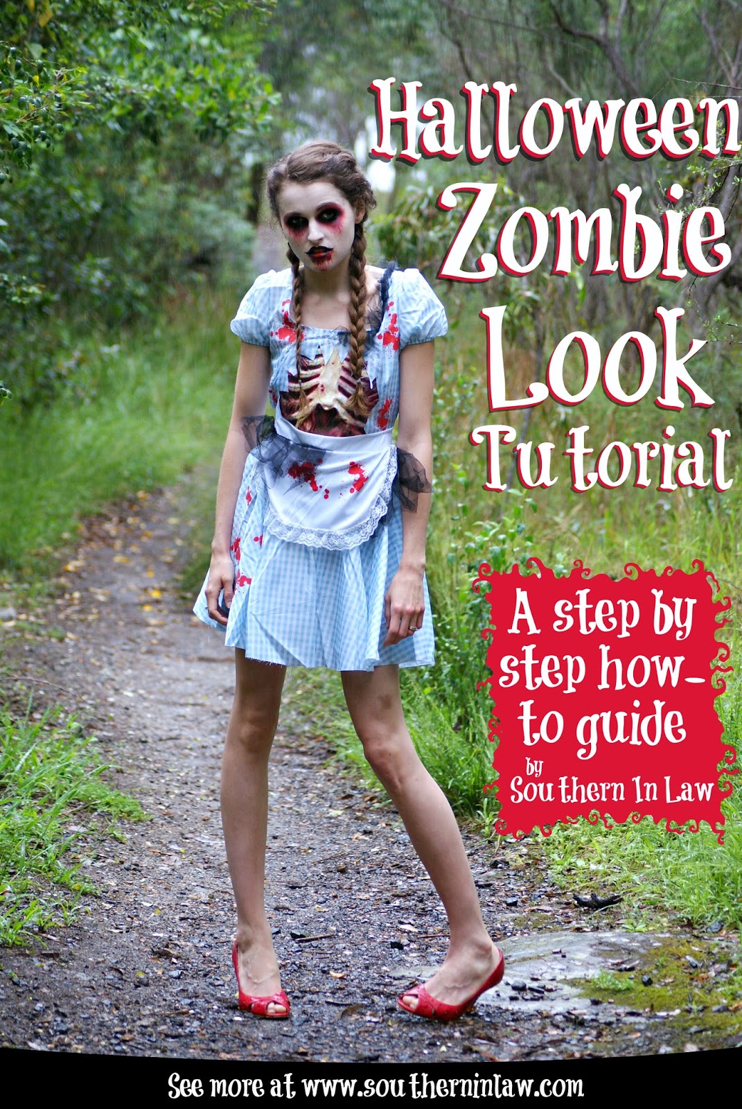 Southern In Law Step by Step Halloween Zombie Look Tutorial