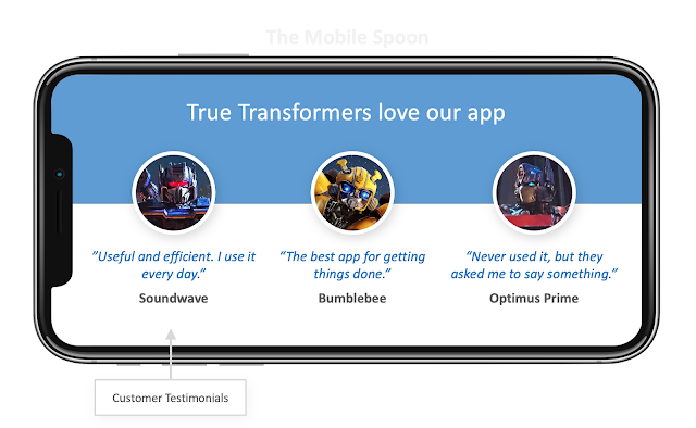 Social Proof - Don’t say “We are awesome because…” and instead, let others testify. www.mobilespoon.net